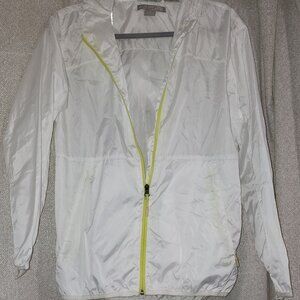 Womens Kyodan white & lime green full zip lightweight windbreaker size M